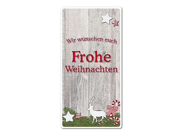 Proverdi GmbH Hüttentraum Dekoschild Frohe Weihnachten Oder Mit Wunschtext - 10 X 20 Cm