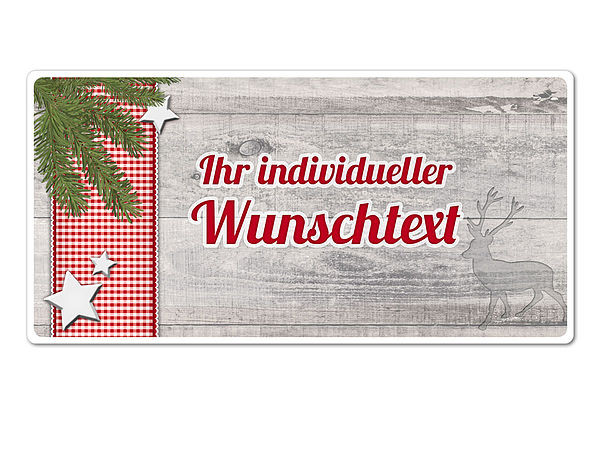 Dekoschild Httentraum mit Wunschtext - 200 x 100 mm Motiv Tannenzweig