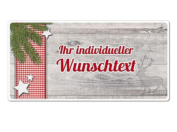 Dekoschild Hüttentraum mit Wunschtext - 20 x 10 cm Motiv Tannenzweig