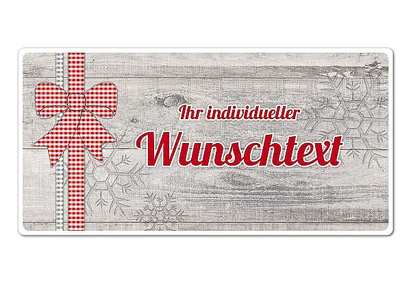 Dekoschild Hüttentraum mit Wunschtext - 200 x 100 mm Motiv Schleife