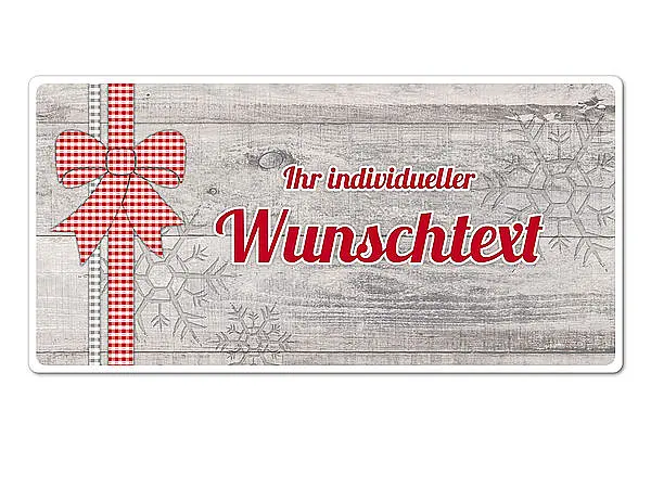 Dekoschild Hüttentraum mit Wunschtext - 20 x 10 cm Motiv Schleife