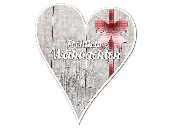 Hüttentraum Dekoherz Fröhliche Weihnachten mit Wunschtext - 18 cm Schleife