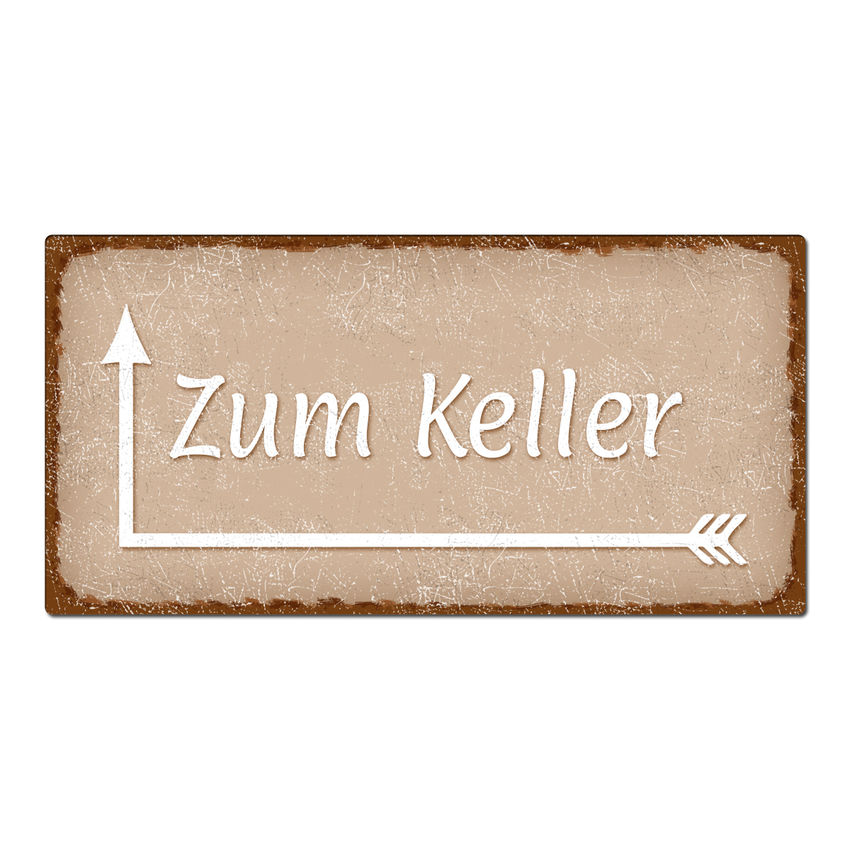 Dekoschild im Vintage Look mit Wunschtext 200 x 100 mm cappuccino small