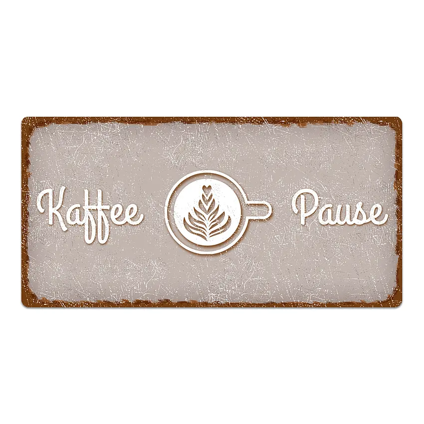 Dekoschild im Vintage Look mit Wunschtext taupe 20 x 10 cm