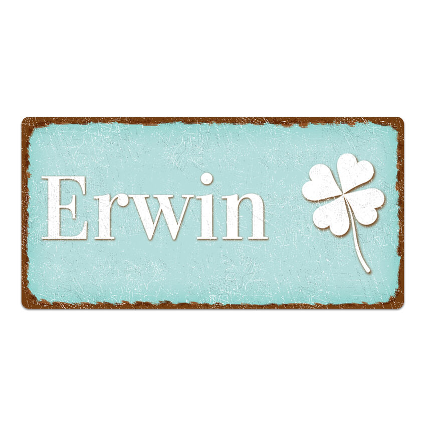 Namensschild im Vintage Look mit Wunschtext 200 x 100 mm trkis small