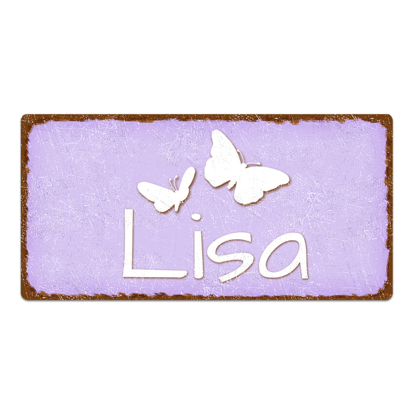 Trschild im Vintage Look mit Wunschtext 200 x 100 mm violett small