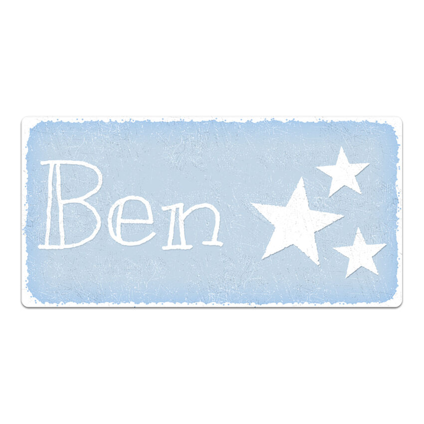 Trschild frs Kinderzimmer mit Wunschname 200 x 100 mm vintage hellblau small