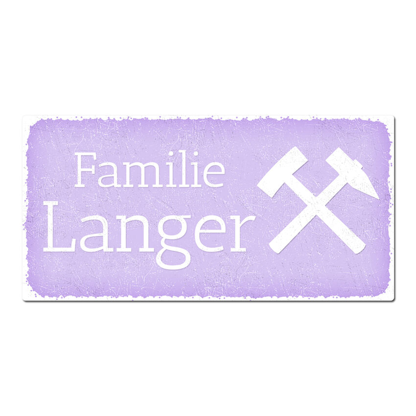 Dekoschild Vintage mit Wunschtext 200 x 100 mm violett small