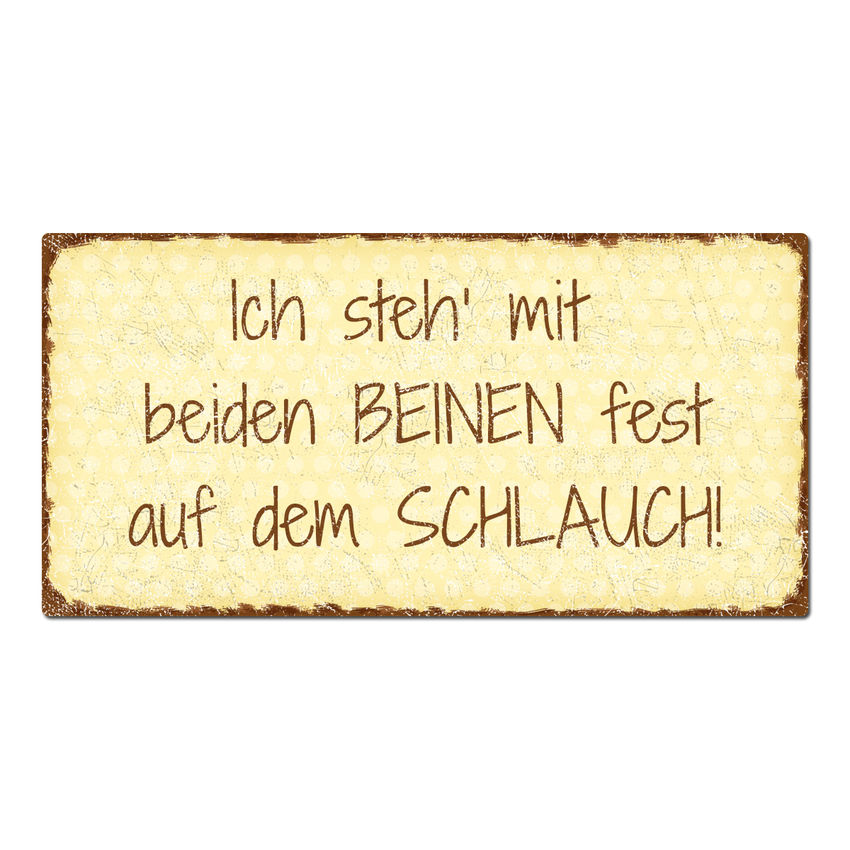 Dekoschild Pnktchen mit Wunschtext 200 x 100 mm vintage gelb small