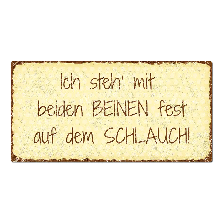 Dekoschild Pünktchen mit Wunschtext vintage gelb 20 x 10 cm