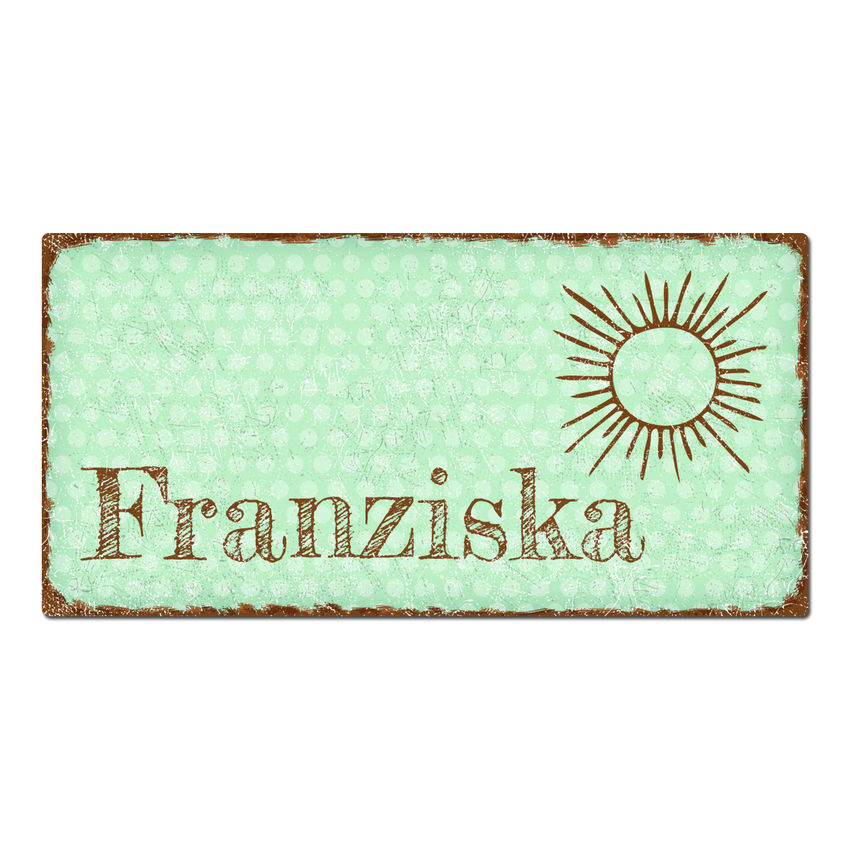 Dekoschild Pnktchen mit Wunschtext vintage mint small - 200 x 100 mm