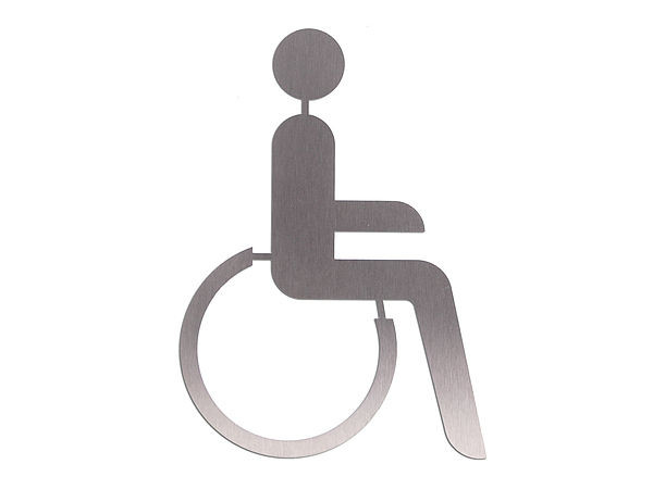 Edelstahl WC-Schild für Behinderten WC