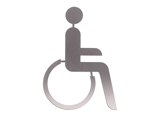 Edelstahl WC-Schild fr Behinderten WC