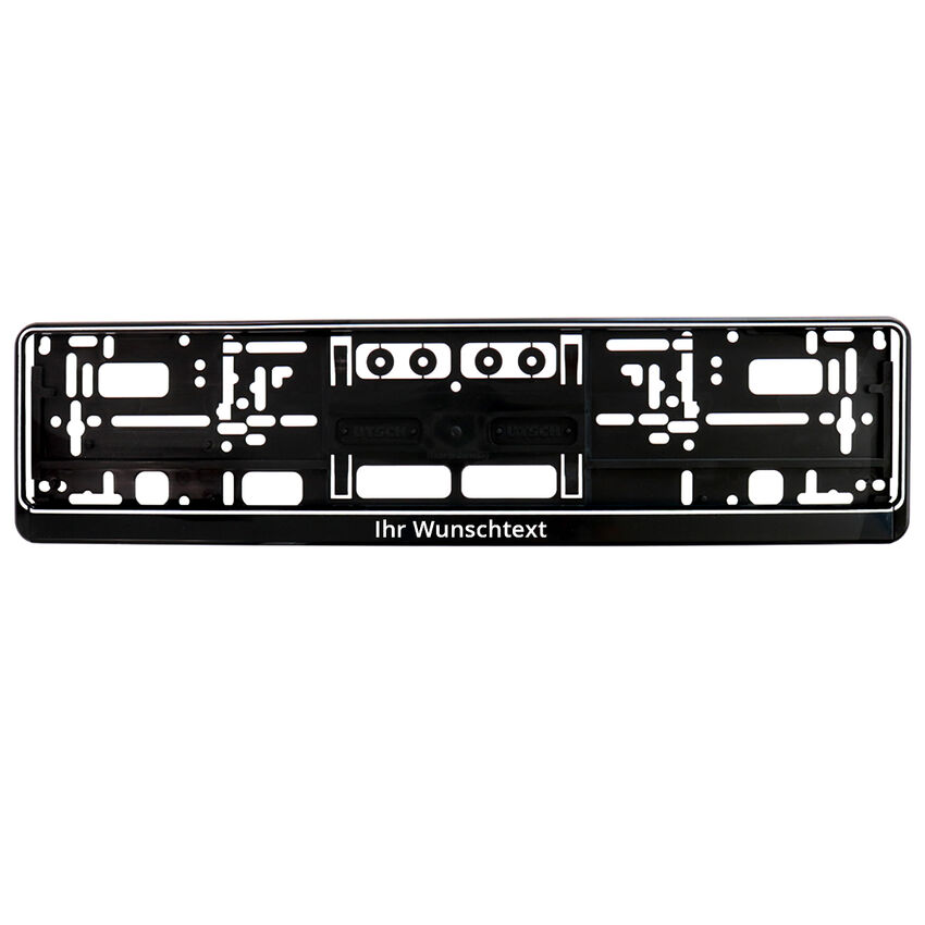 Kennzeichenhalter mit Werbung- schwarz/wei - Gre: 52 cm - 1 Stck