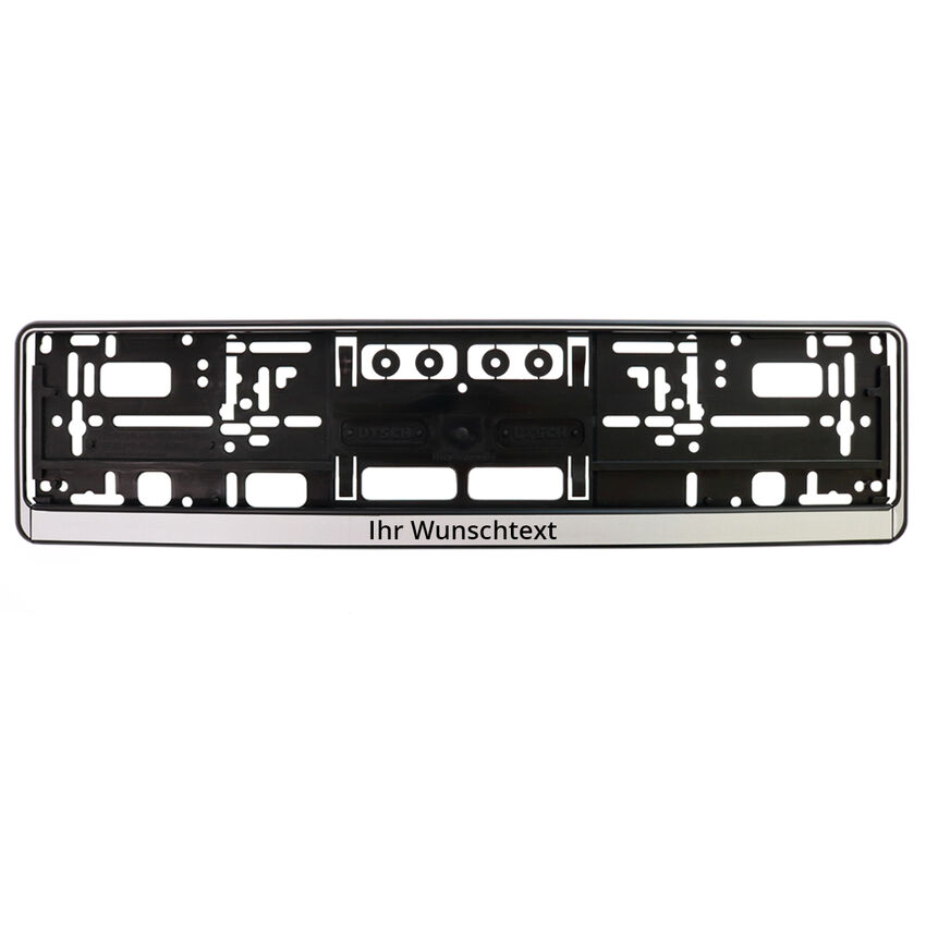 Kennzeichenhalter bedrucken - schwarz/silber - 52 cm - 1 Stck