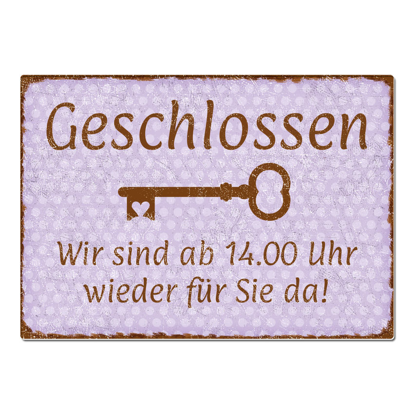 Trschild Pnktchen mit Wunschtext A4 vintage violett large