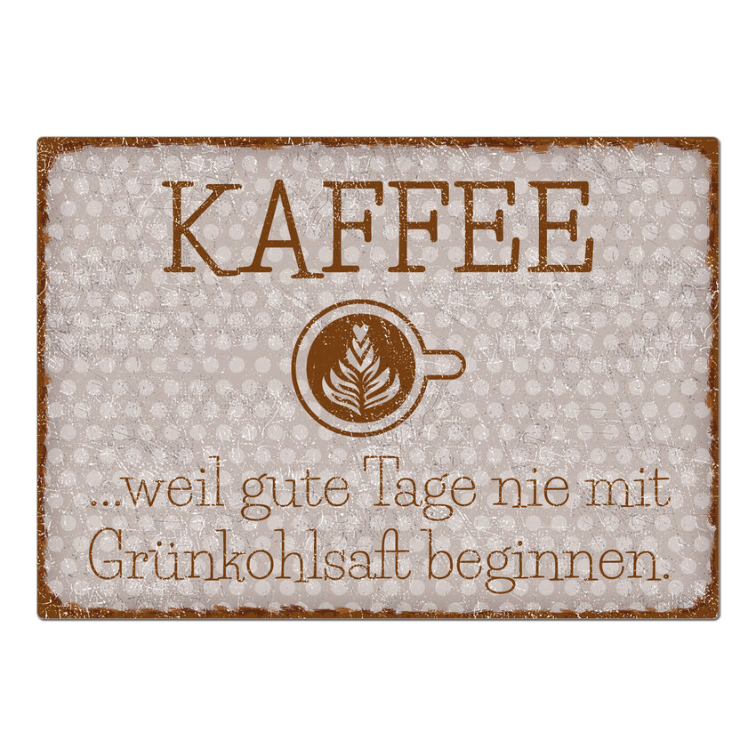 Trschild Pnktchen mit Wunschtext A4 vintage taupe large