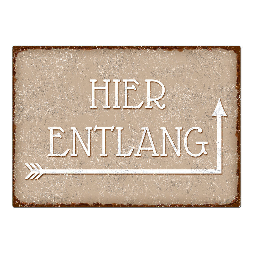 Dekoschild im Vintage Look mit Wunschtext A4 cappuccino large