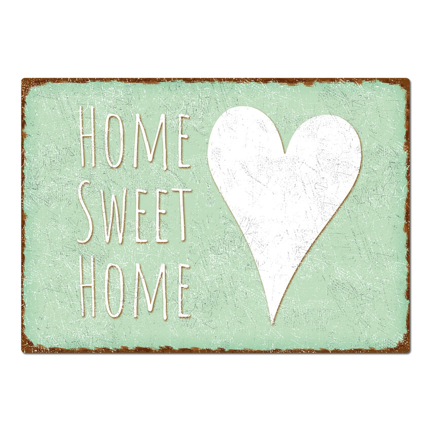 Dekoschild im Vintage Look mit Wunschtext mint A4 large