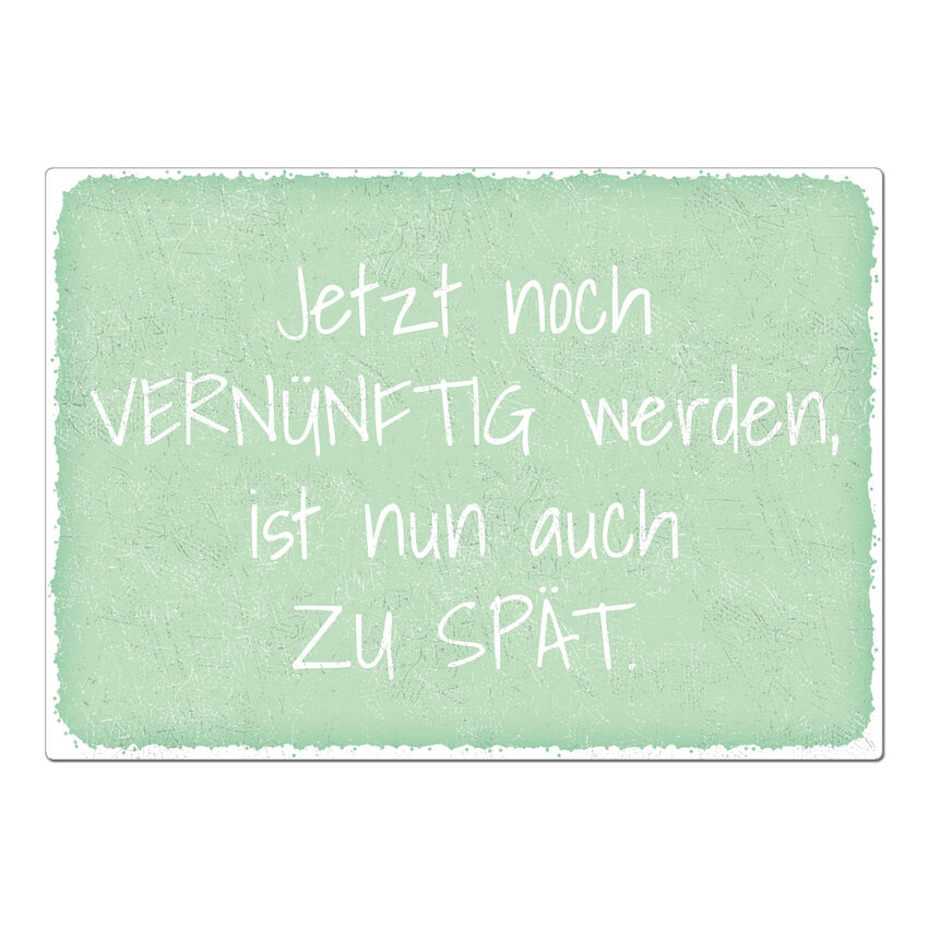 Vintage Schild mit Wunschtext A4 mint large