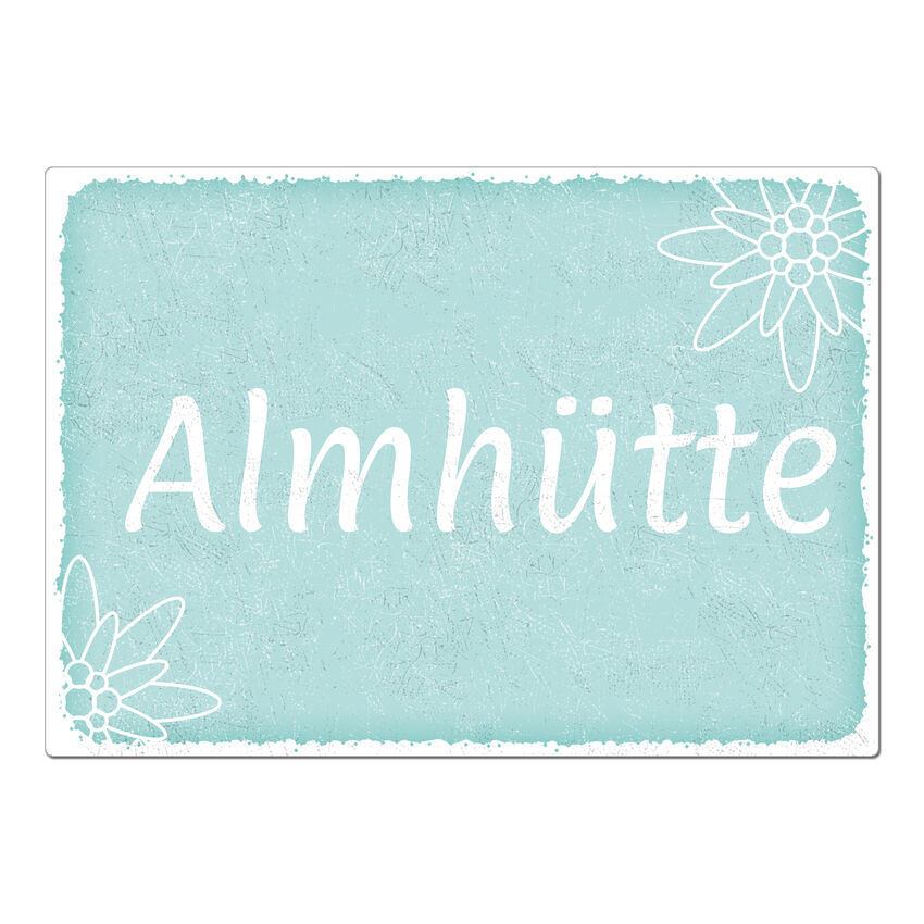 Vintage Schild mit Wunschtext A4 trkis large