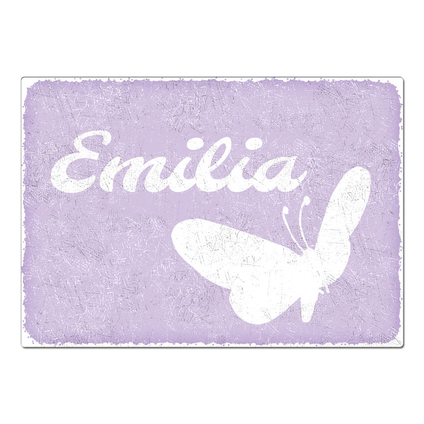 Vintage Schild mit Wunschtext A4 violett large