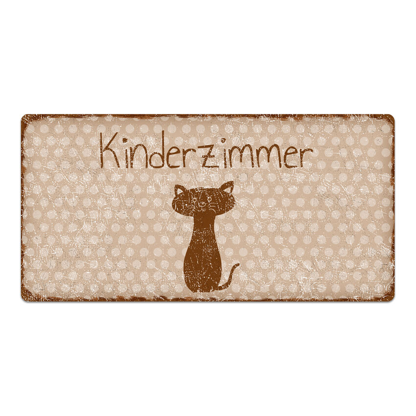 Vintage Trschild Pnktchen mit Wunschtext 300 x 150 mm cappuccino medium