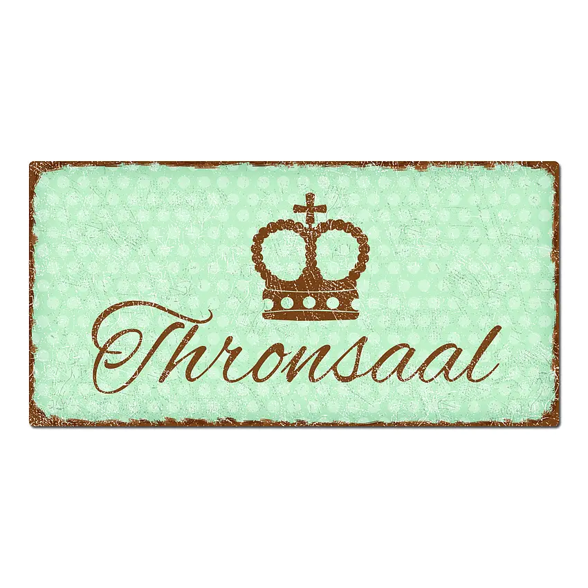 Vintage Türschild Pünktchen mit Wunschtext mint 30 x 15 cm