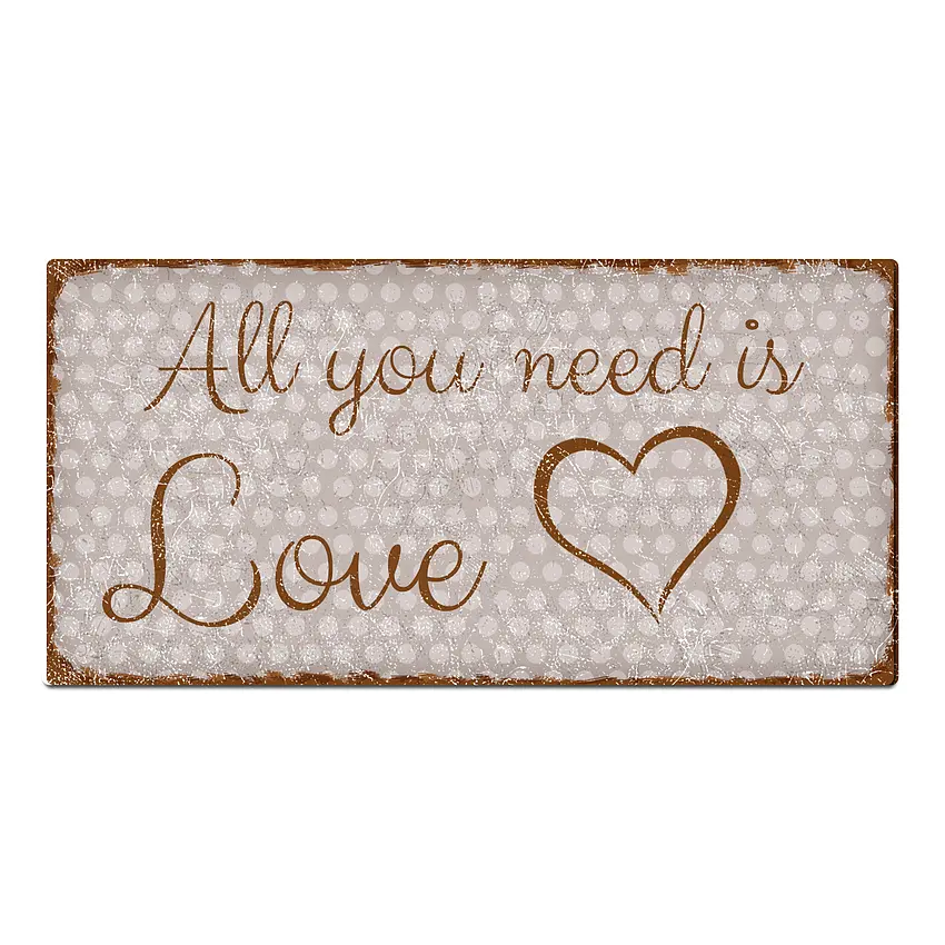 Vintage Türschild Pünktchen mit Wunschtext taupe 30 x 15 cm