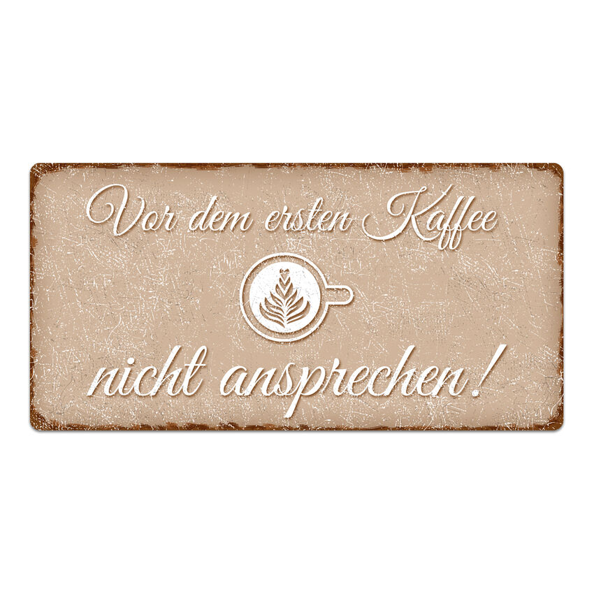 Dekoschild im Vintagestyle mit Wunschtext 300 x 150 mm cappuccino medium