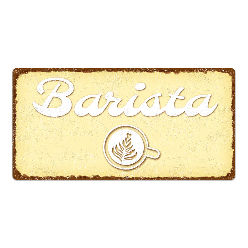 Dekoschild im Vintagestyle mit Wunschtext 300 x 150 mm gelb medium