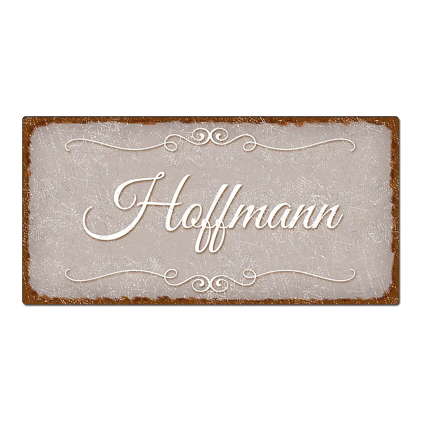 Dekoschild im Vintagestyle mit Wunschtext taupe 30 x 15 cm