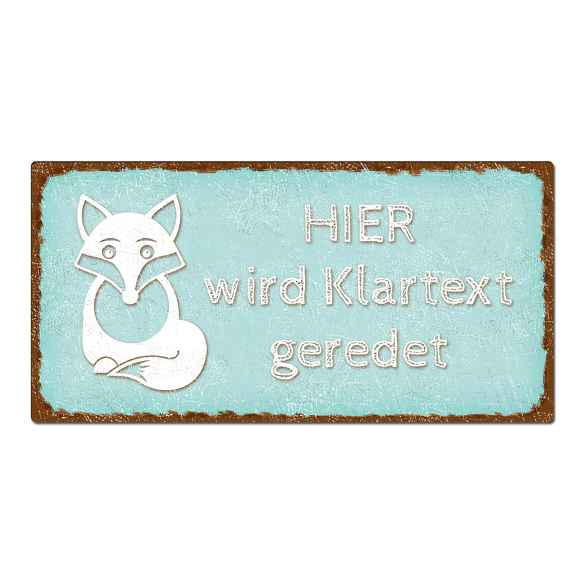 Dekoschild im Vintagestyle mit Wunschtext 300 x 150 mm trkis medium