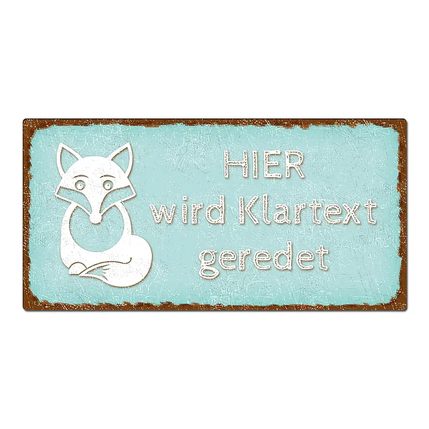 Dekoschild Im Vintagestyle Mit Wunschtext TüRkis 30 X 15 Cm-image