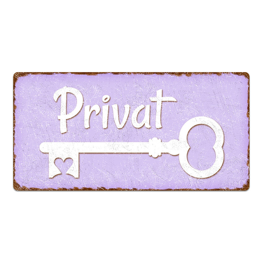 Dekoschild im Vintagestyle mit Wunschtext 300 x 150 mm violett medium