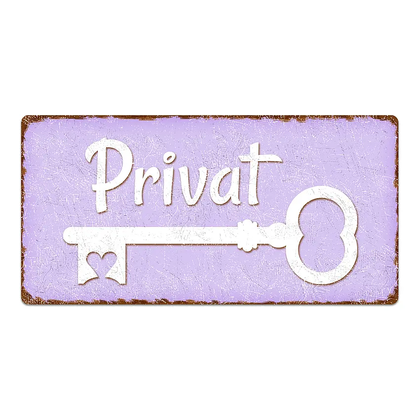 Dekoschild im Vintagestyle mit Wunschtext violett 30 x 15 cm