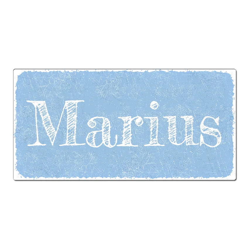 Vintage Schild mit Wunschtext hellblau 30 x 15 cm