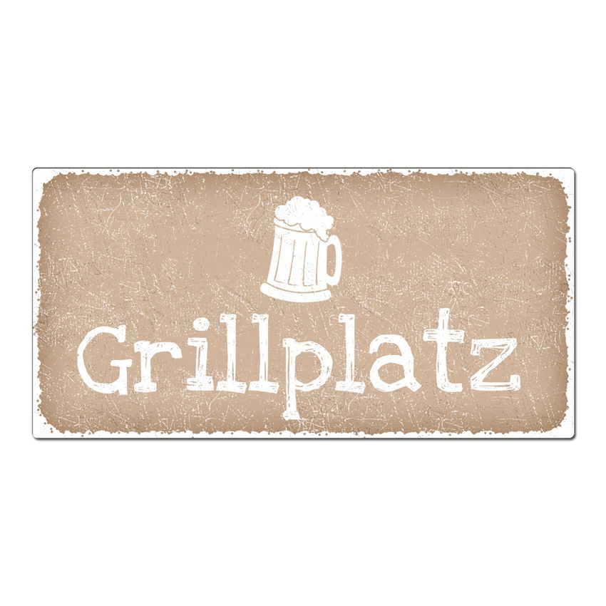 Vintage Schild mit Wunschtext 300 x 150 mm cappuccino medium