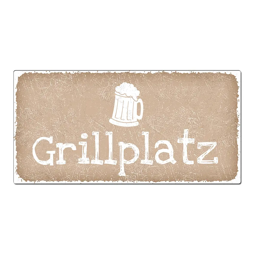 Vintage Schild mit Wunschtext cappuccino 30 x 15 cm