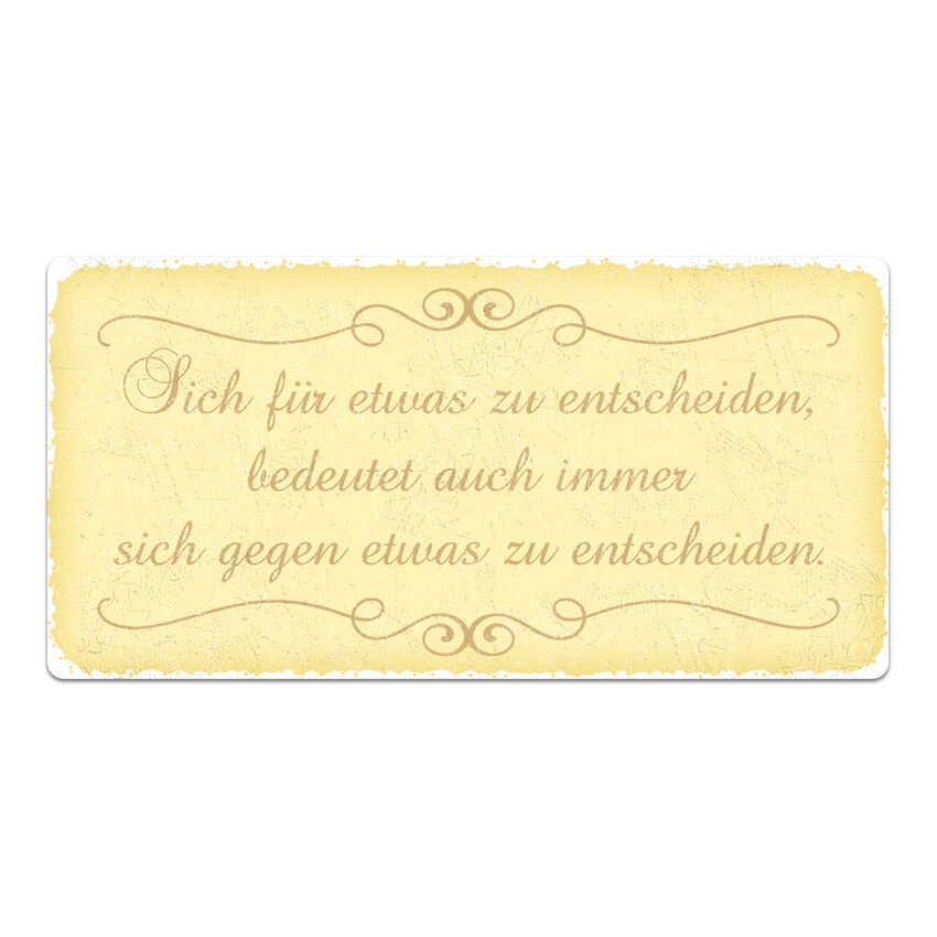 Vintage Schild mit Wunschtext 300 x 150 mm gelb medium
