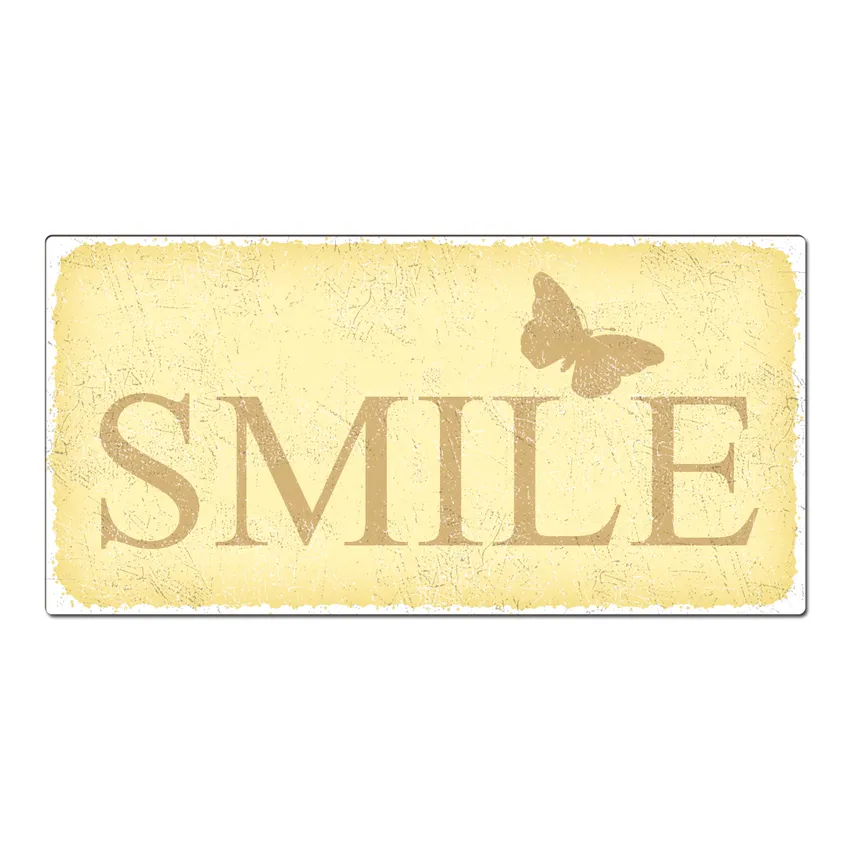 Vintage Schild mit Wunschtext gelb 30 x 15 cm