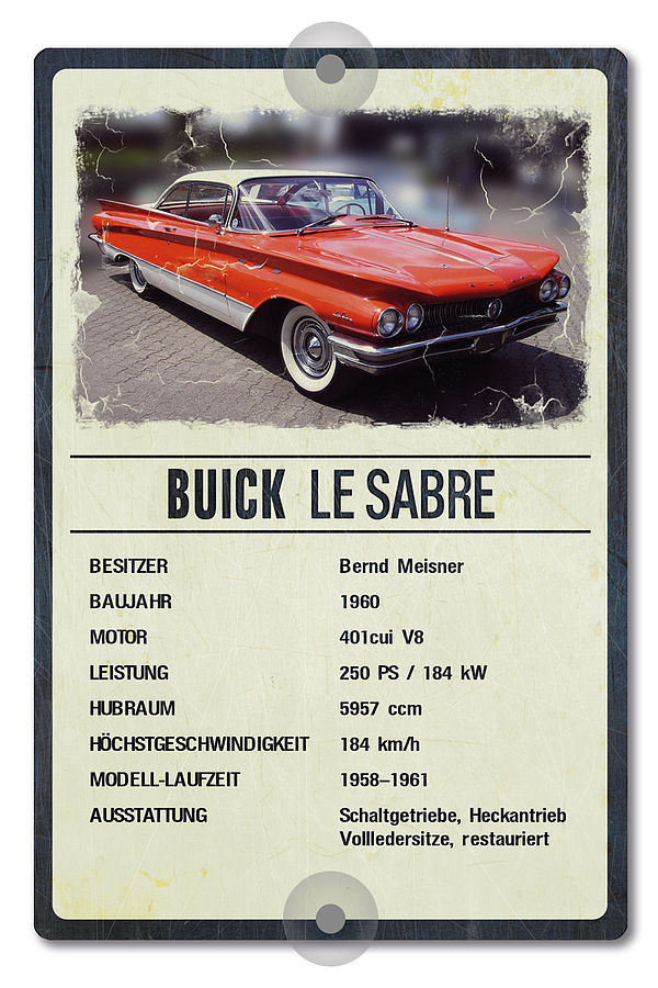 Prsentationsschild fr Oldtimer 200 x 300 mm vintage