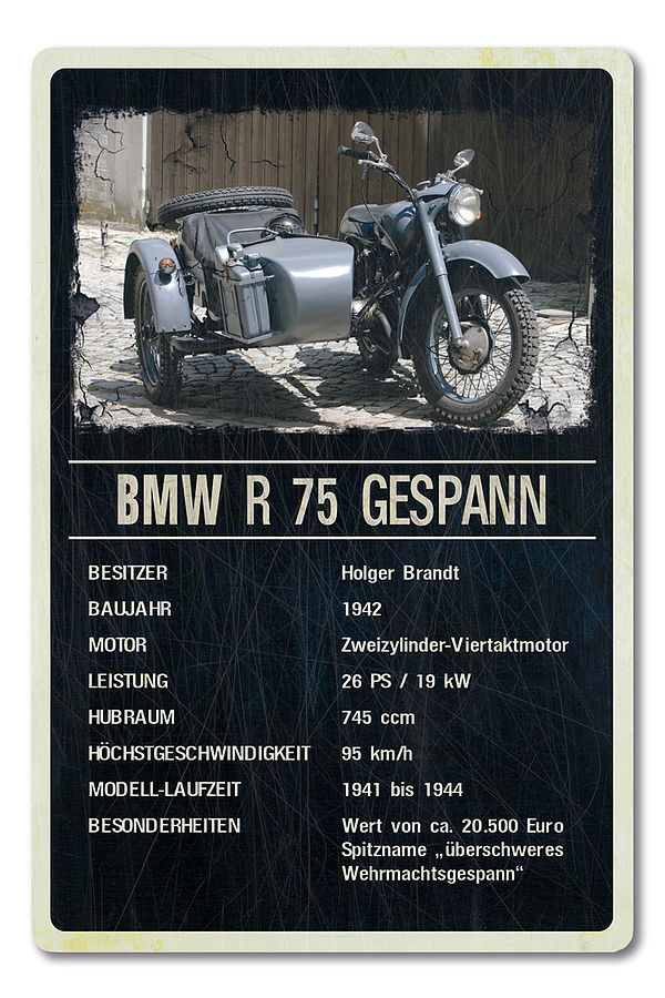 Ausstellungsschild für Motorrad Oldtimer 200 x 300 mm black vintage