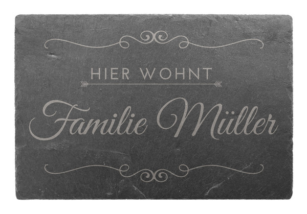 Trschild aus Schiefer 30 x 20 cm - Design Vintage