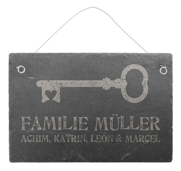 Trschild aus Schiefer 30 x 20 cm - Design Key