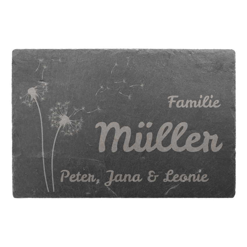 Trschild aus Schiefer 30 x 20 cm - Design Pusteblume
