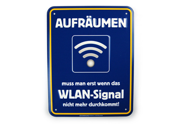 Funschild Aufrumen