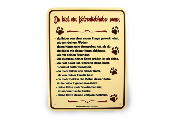Funschild - Katzenliebhaber