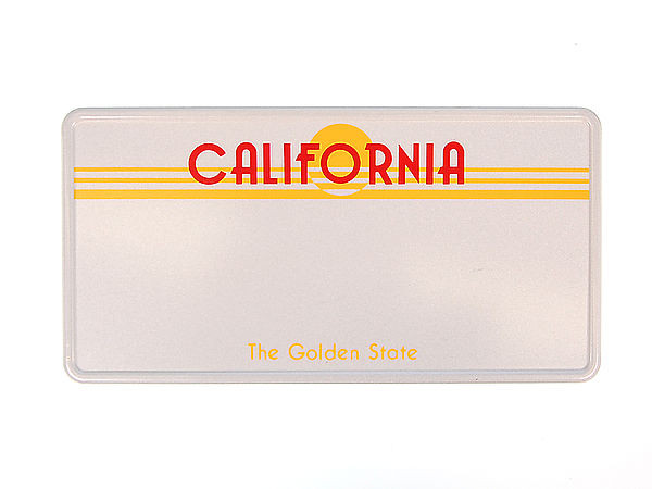California - Kalifornien Nummernschild mit Wunschtext in Folienschrift