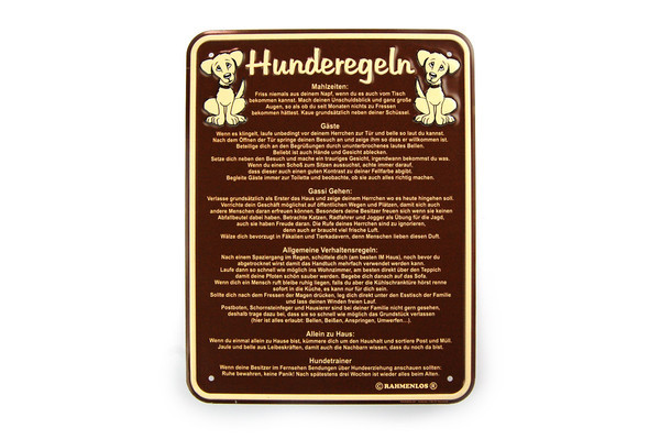 Funschild Hunderegeln